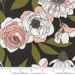 Botany Ink Cabbage Rose Yardage by Alli K Design for Moda Fabrics