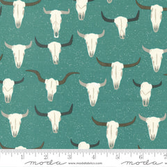 Ponderosa Turquoise Prize Skulls Yardage by Stacy Iest Hsu for Moda Fabrics