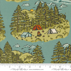 The Great Outdoors Sky Vintage Camping Yardage by Stacy Iest Hsu for Moda Fabrics