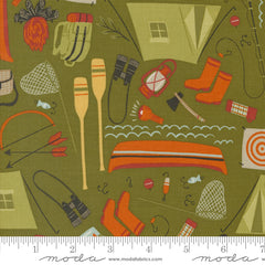 The Great Outdoors Forest Camping Gear Yardage by Stacy Iest Hsu for Moda Fabrics
