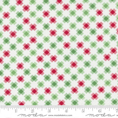 Reindeer Games Winter White Checkered Squares Yardage by Me and My Sister for Moda Fabrics
