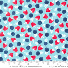 Berry Basket Blue Raspberry Berries Yardage by April Rosenthal for Moda Fabrics