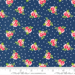 Berry Basket Blueberry Tiny Flowers Yardage by April Rosenthal for Moda Fabrics