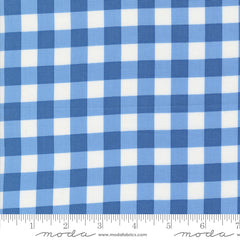 Coriander Colors Blue Gingham Yardage by Corey Yoder for Moda Fabrics