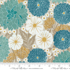 Field of Flowers Flax Dahlias and Zinnias Yardage by Katharine Watson for Moda Fabrics