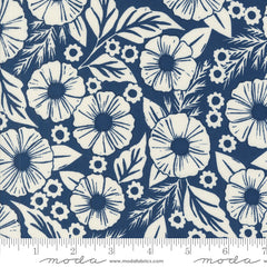 Field of Flowers Indigo Flower Paper Yardage by Katharine Watson for Moda Fabrics