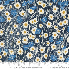 Field of Flowers Navy Poppy Field Yardage by Katharine Watson for Moda Fabrics