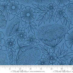 Field of Flowers Cornflower Queen Anne's Lace Yardage by Katharine Watson for Moda Fabrics