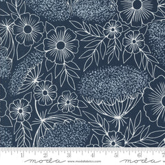 Field of Flowers Navy Queen Anne's Lace Yardage by Katharine Watson for Moda Fabrics