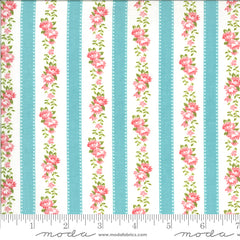 Pocketful of Posies Sky Stripes Yardage by Chloe's Closet for Moda Fabrics