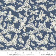 Enchantment Indigo Paper Butterflies Yardage by Sweetfire Road for Moda Fabrics