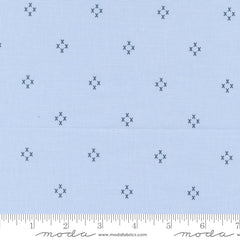 Seaglass Summer Dappled Blue Cross My Heart Yardage by Sweetfire Road for Moda Fabrics