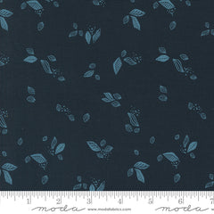 Folk & Lore Peacoat Leaf Twirl Yardage by Fancy That Design House for Moda Fabrics