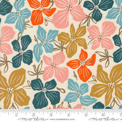 Things Above Eggshell Block Floral Yardage by Fancy That Design House for Moda Fabrics