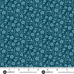 Cozy House Midnight Marie's Garden Yardage by Judy Jarvi for Andover Fabrics