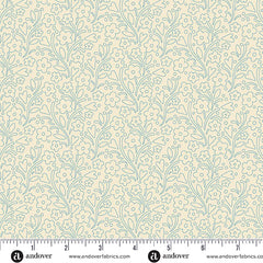 Cozy House Chambray Dainty Flowers Yardage by Judy Jarvi for Andover Fabrics