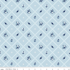 Simply Country Blue Dot Grid Yardage by Tasha Noel for Riley Blake Designs