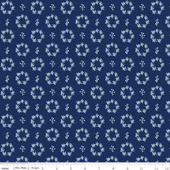 Simply Country Navy Wreaths Yardage by Tasha Noel for Riley Blake Designs