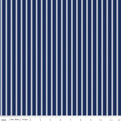 Simply Country Navy Stripes Yardage by Tasha Noel for Riley Blake Designs