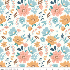 Live, Love, Glamp White Main Yardage by Dani Mogstad for Riley Blake Designs