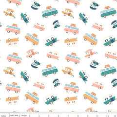 Live, Love, Glamp White Trailer Toss Yardage by Dani Mogstad for Riley Blake Designs