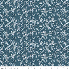 Live, Love, Glamp Denim Leaves Yardage by Dani Mogstad for Riley Blake Designs