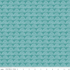 Live, Love, Glamp Teal Rainbows Yardage by Dani Mogstad for Riley Blake Designs