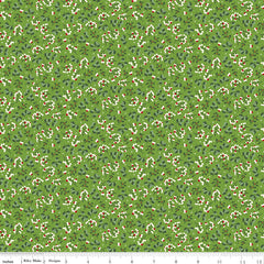 Yuletide Forest Lime Berry Sprigs Yardage by Katherine Lenius for Riley Blake Designs