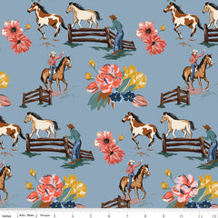 Wild Rose Blue Main Yardage by the RBD Designers for Riley Blake Designs