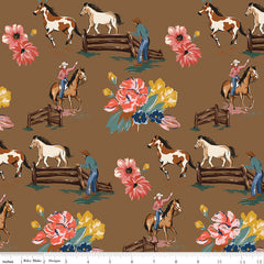 Wild Rose Brown Main Yardage by the RBD Designers for Riley Blake Designs