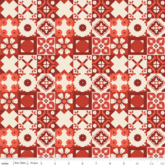 Wild Rose Red Tiles Yardage by the RBD Designers for Riley Blake Designs