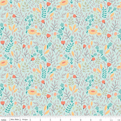 Sunshine and Sweet Tea Mint Summer Floral Yardage by Amanda Castor for Riley Blake Designs