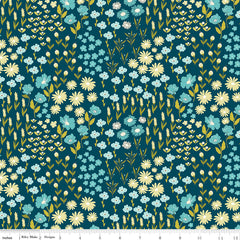 Feed My Soul Navy Flower Garden Yardage by Sandy Gervais for Riley Blake Designs