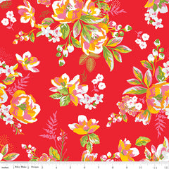 Picnic Florals Red Main Yardage by My Mind's Eye for Riley Blake Designs