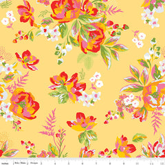 Picnic Florals Yellow Main Yardage by My Mind's Eye for Riley Blake Designs