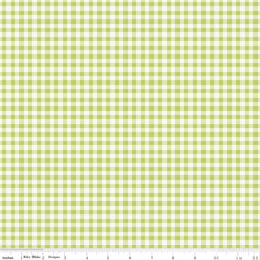 Picnic Florals Green Gingham Yardage by My Mind's Eye for Riley Blake Designs