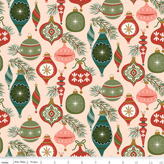 Christmas Is In Town Blush Ornaments Yardage by Sandy Gervais for Riley Blake Designs