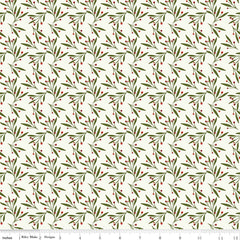 Christmas Is In Town Cream Mistletoe Yardage by Sandy Gervais for Riley Blake Designs