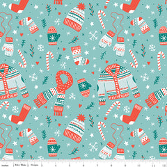 Ski Hill Aqua Main Yardage by Corinne Wells for Riley Blake Designs