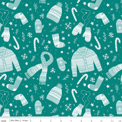 Ski Hill Teal Main Yardage by Corinne Wells for Riley Blake Designs