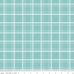 Ski Hill Aqua Ski Tracks Yardage by Corinne Wells for Riley Blake Designs