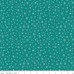 Ski Hill Teal Snowflakes Yardage by Corinne Wells for Riley Blake Designs