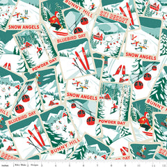 Ski Hill Ski Posters Yardage by Corinne Wells for Riley Blake Designs