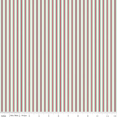 Merry Little Christmas Cream Stripes Yardage by My Mind's Eye for Riley Blake Designs