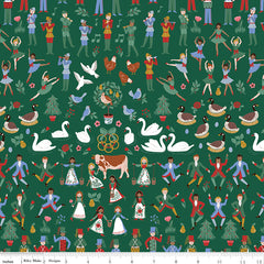 A Pear-fect Christmas Green Twelfth Day Yardage by Cayla Naylor for Riley Blake Designs