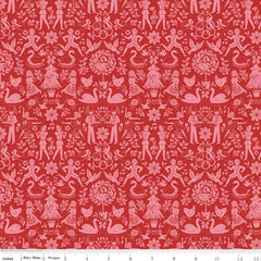 A Pear-fect Christmas Coral Lords A-Leaping Yardage by Cayla Naylor for Riley Blake Designs