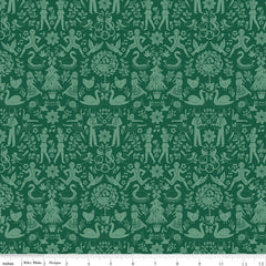 A Pear-fect Christmas Green Lords A-Leaping Yardage by Cayla Naylor for Riley Blake Designs