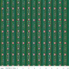 A Pear-fect Christmas Green French Stripe Yardage by Cayla Naylor for Riley Blake Designs