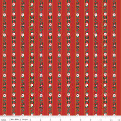 A Pear-fect Christmas Red French Stripe Yardage by Cayla Naylor for Riley Blake Designs