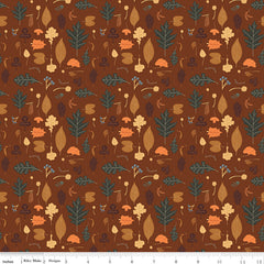 Pumpkin Spice Brown Leaves Yardage by Simple Simon & Co. for Riley Blake Designs